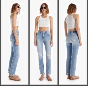 Mother Superior high waisted rider skimp the confession blue denim jeans 24